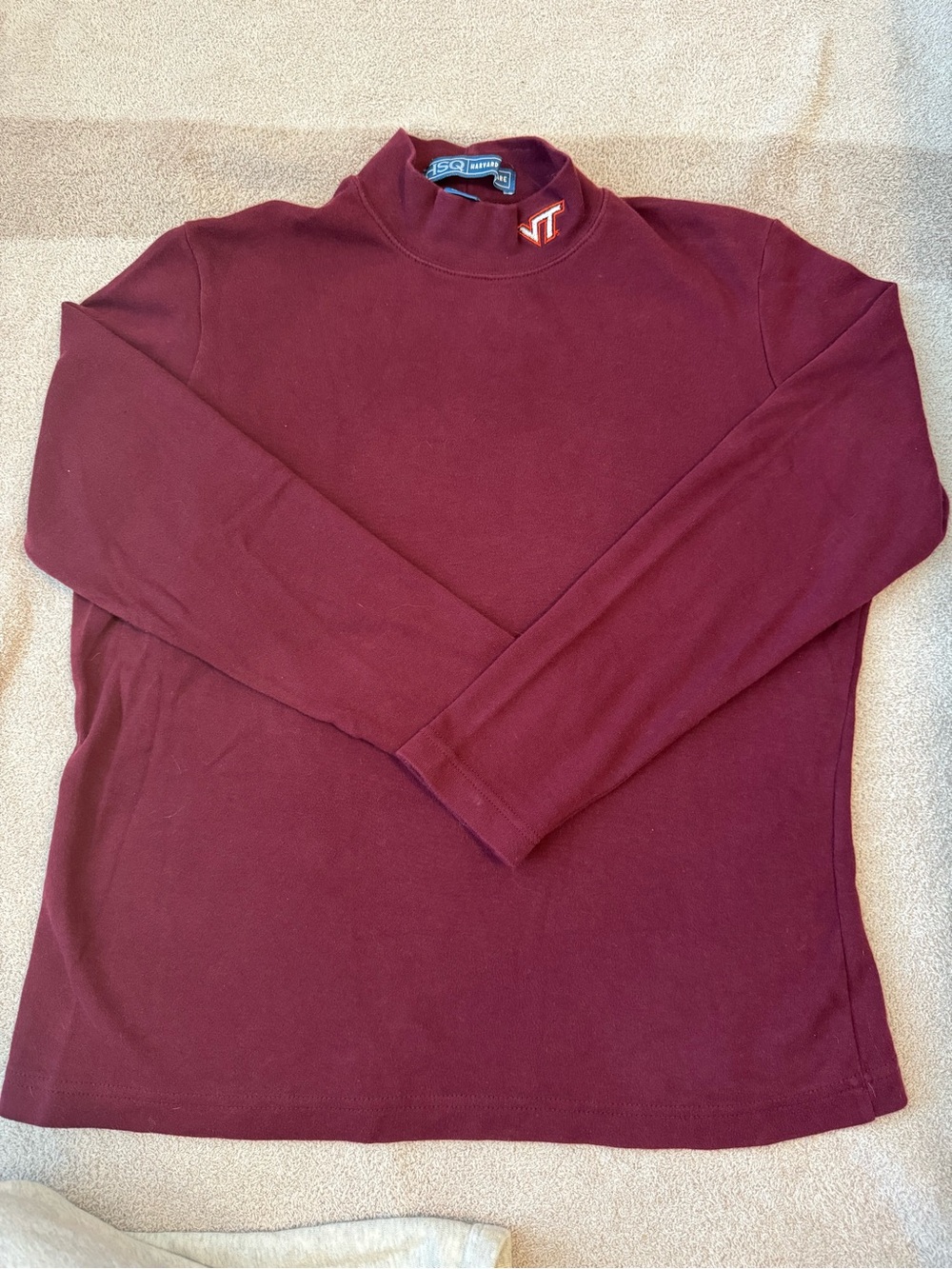 Classic Virginia Tech Maroon Mock Neck with VT Logo